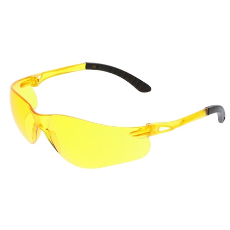 Mcr Safety Sentinel, Safety Glasses, Anti-Scratch, Amber Lens, Amber Frame, Frameless, 12 PK 90803